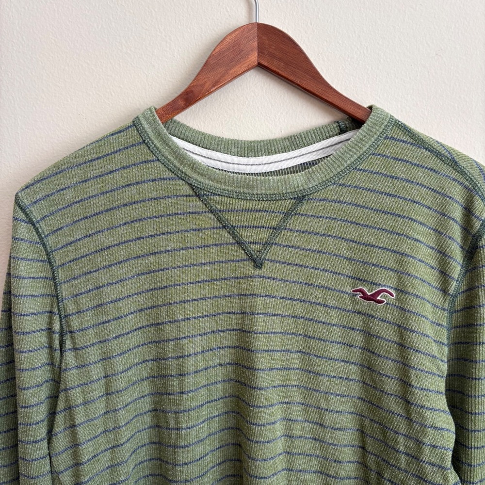 Vtg Y2K Mall Core Hollister California Faded Distressed Thermal Long Sleeve
